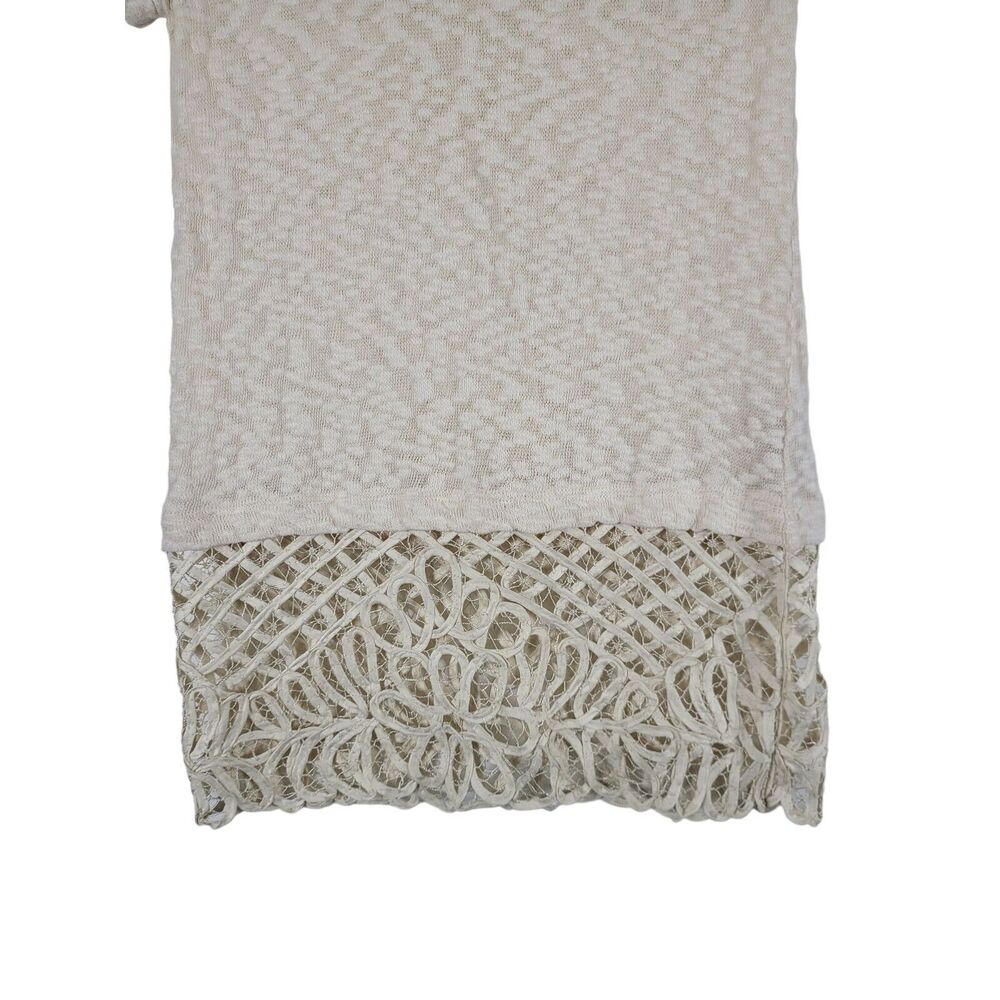 Saturday Sunday Anthropologie‎ Sweater Top XS Womens Cream Lace Pullover Sheer - Picture 4 of 10